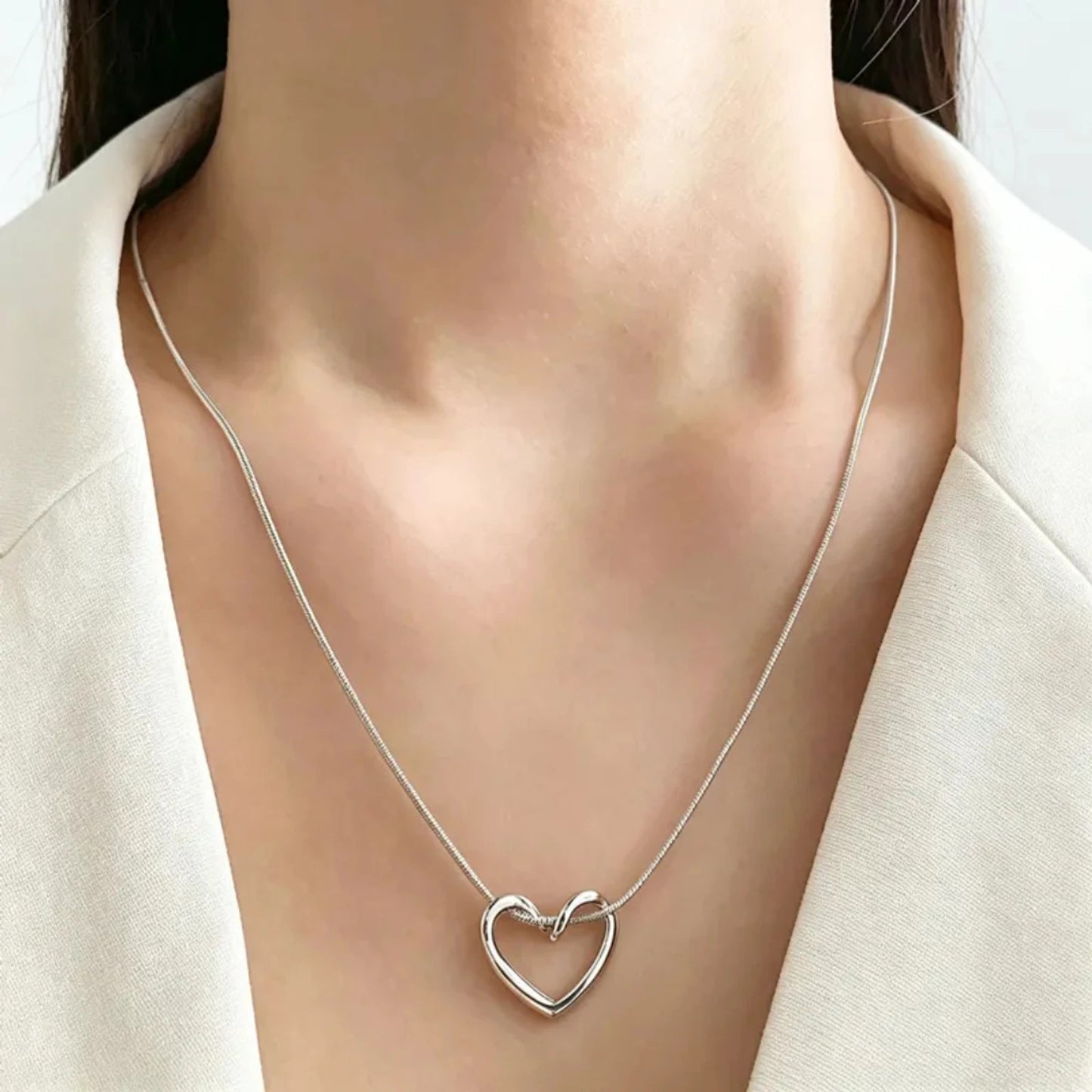 Gold and Silver Heart Pendant Necklace for Women and Girls