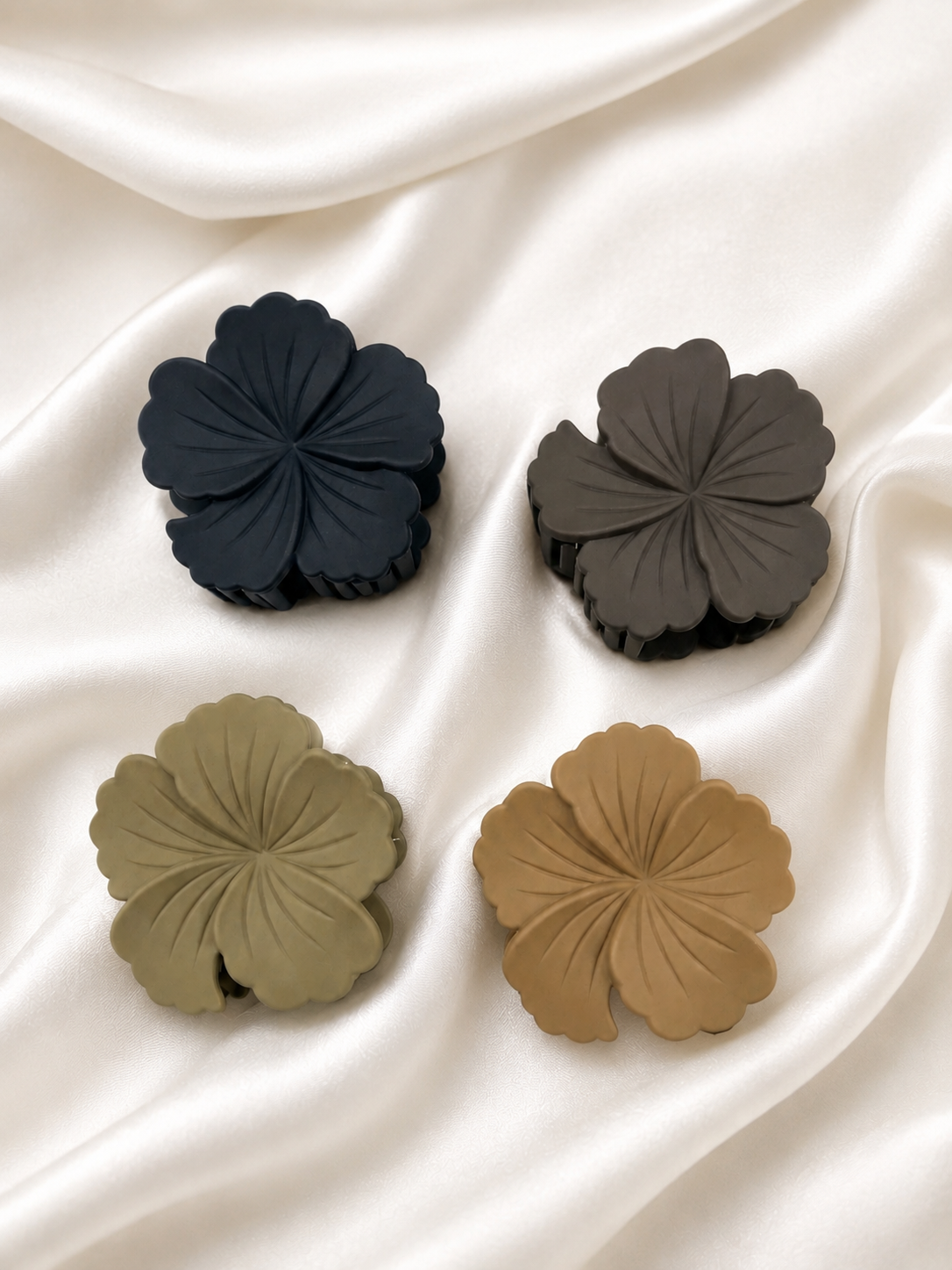 Flower Hair Claw Clips for Women & Girls, Pack of 2 Floral Hair Clips,