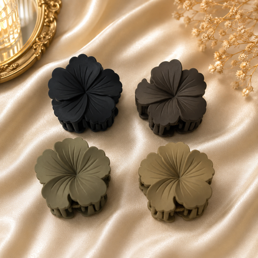 Flower Hair Claw Clips for Women & Girls, Pack of 2 Floral Hair Clips,