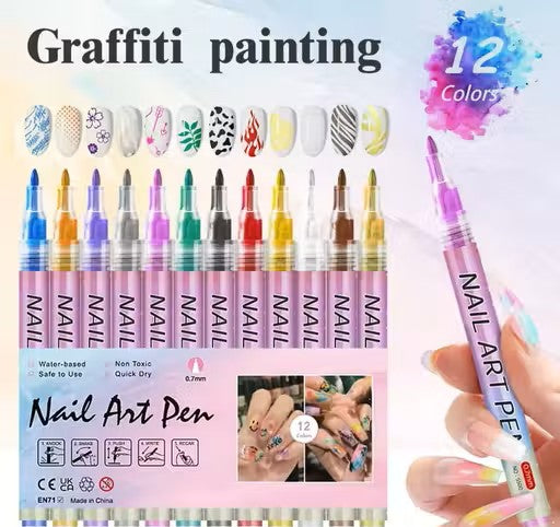 12 color Nail Art Pen Set