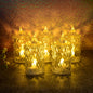 Set of 5 LED crystal effect flameless candles glowing warmly