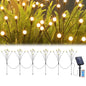 Warm white solar garden ball lights illuminating a pathway