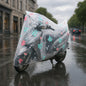 Transparent waterproof bicycle rain cover with cute print protecting scooter fully