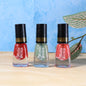 Mini nail polish bottle with glitter polish and sparkling finish