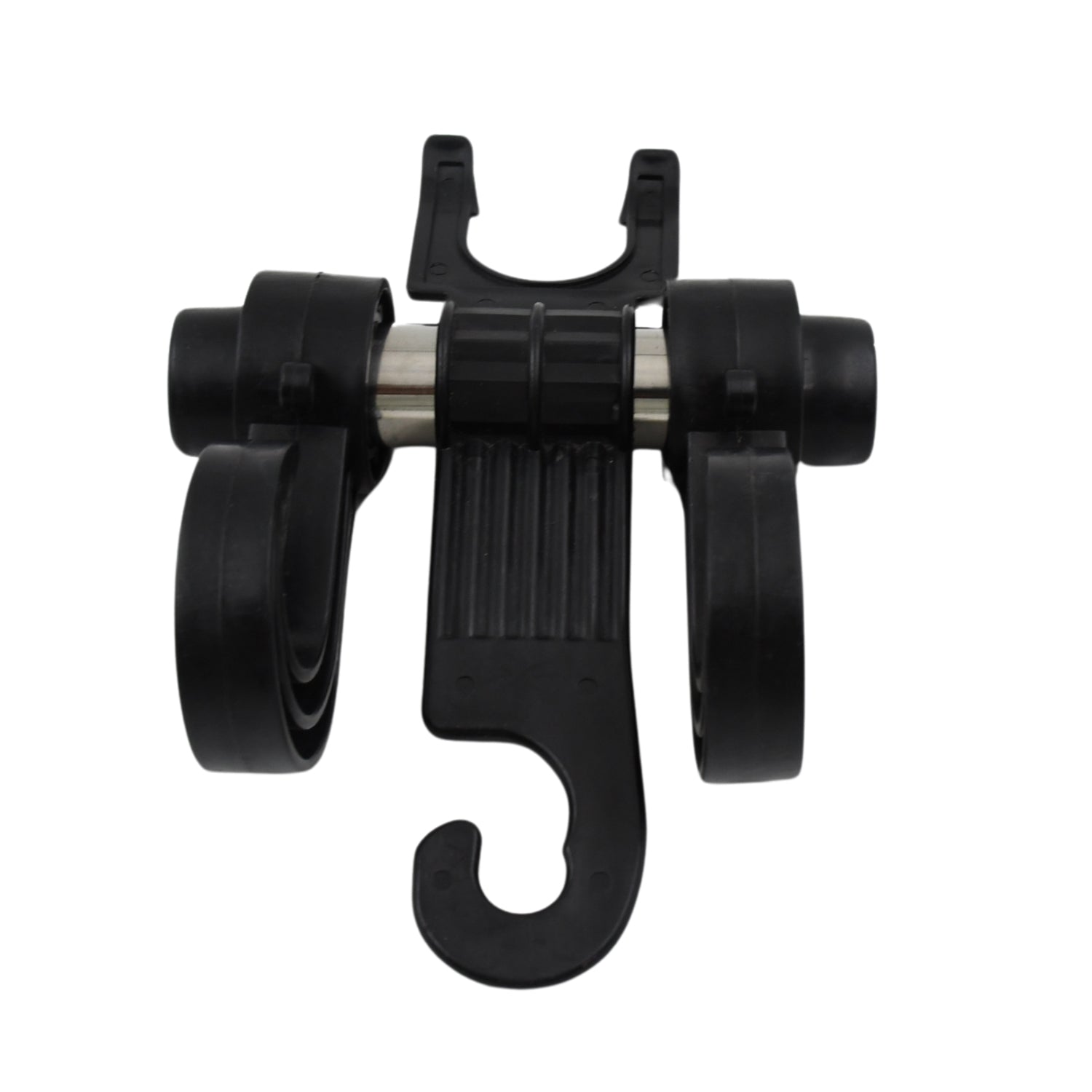 Car Double Hook Hanger neatly installed on the back of a car seat.