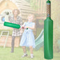 Kids playing cricket with a plastic bat and ball set on a sunny day