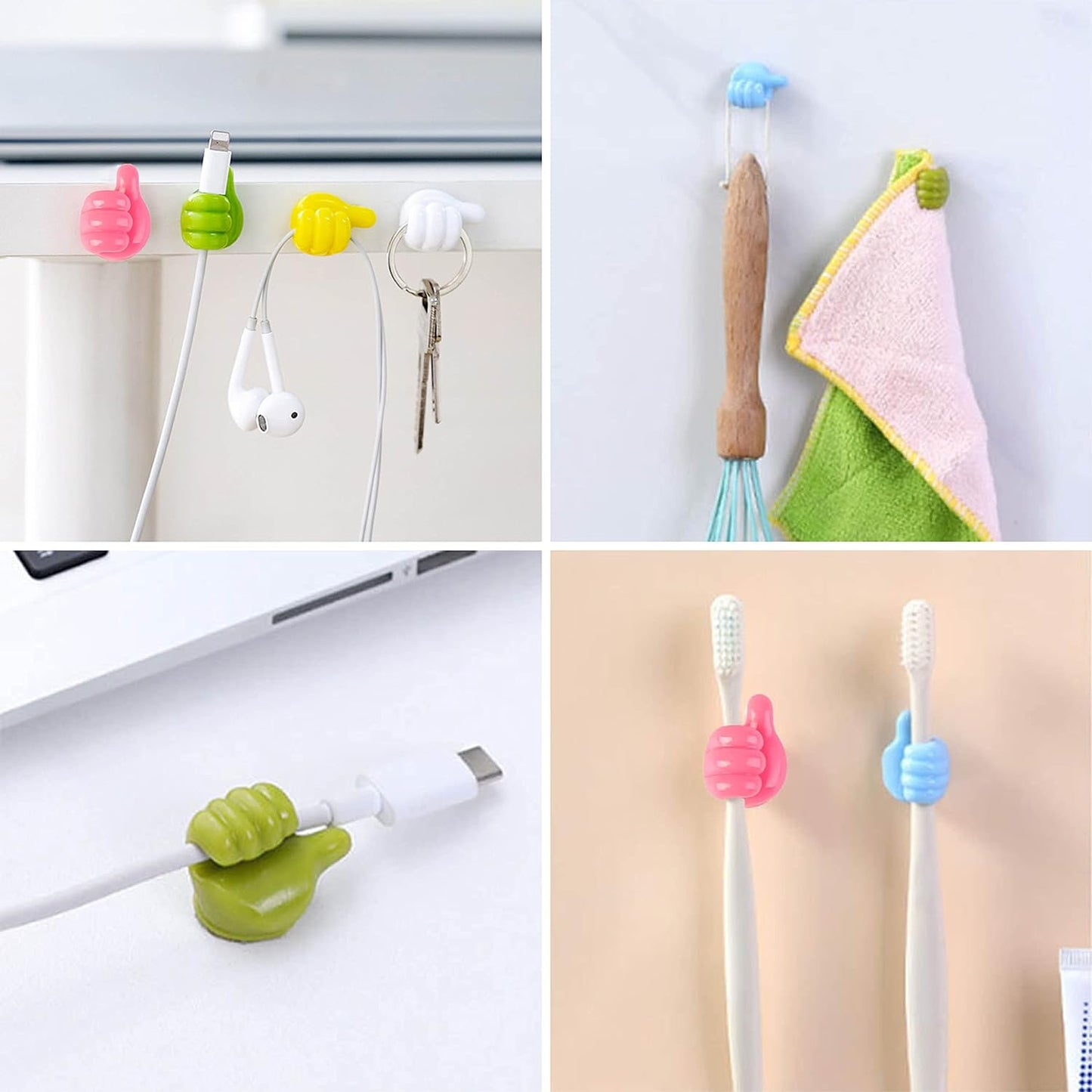 A 10-piece set of multi-color thumb cable clips by WipeTech.
