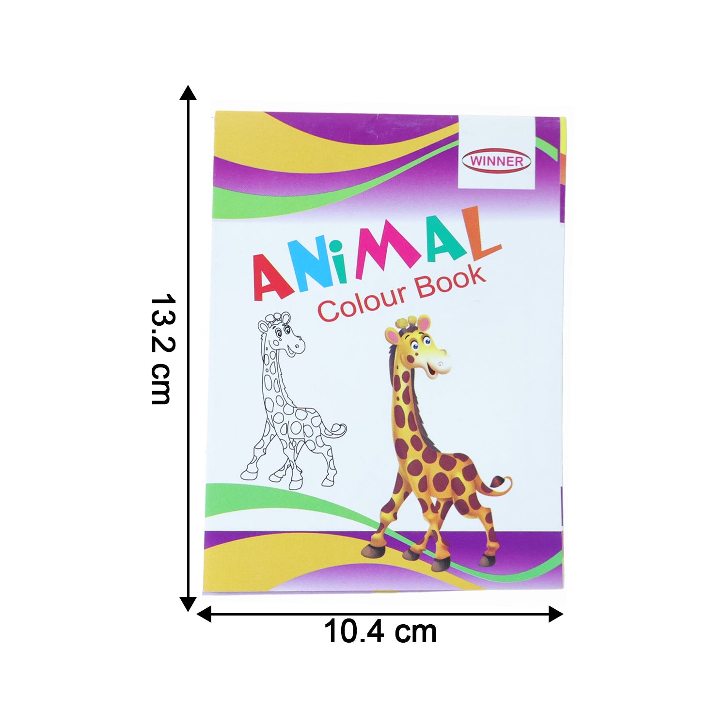 Child's hand holding crayon colouring animal pages from the book