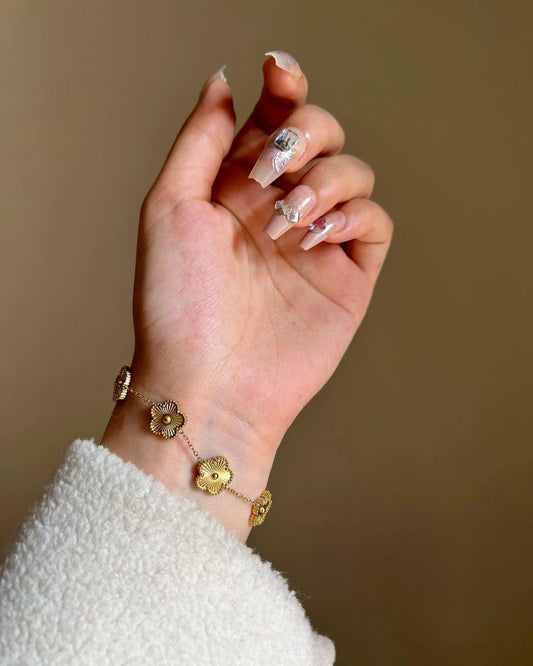 Gold Plated Floral Bracelet for Women and Girls