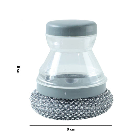 Soap-filled dish cleaning brush for easy scrubbing