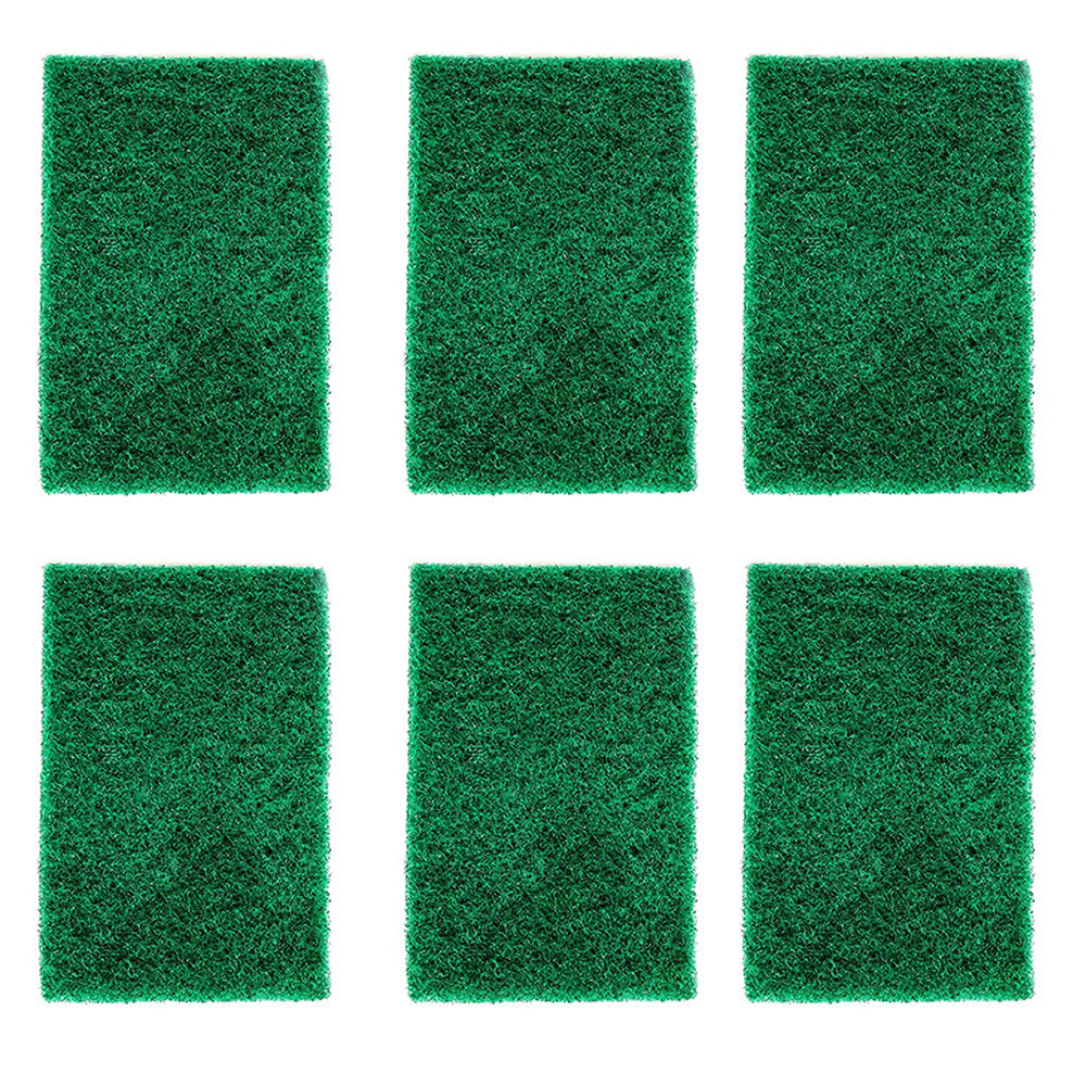 Multiple aqua green scrub sponge pads, ideal for kitchen cleaning tasks.