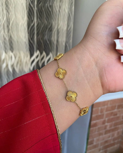 Gold Plated Floral Bracelet for Women and Girls