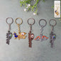 Krishna Theme metal keychain set with antique finish displaying detailed spiritual designs.