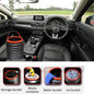Foldable car trash can in an auto, showing its compact design and capacity.