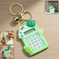 Cute frog cartoon digital calculator keychain with mini display and bell charm