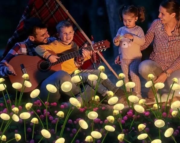 Solar LED Jellyfish Mushroom Lights for Garden -Outdoor Ground-Plug Lawn Lights