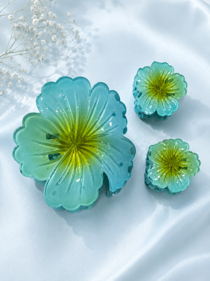 Flower Hair Claw Clips for Women & Girls, Combo of 3 Floral Hair Clips (1 Big + 2 Small)
