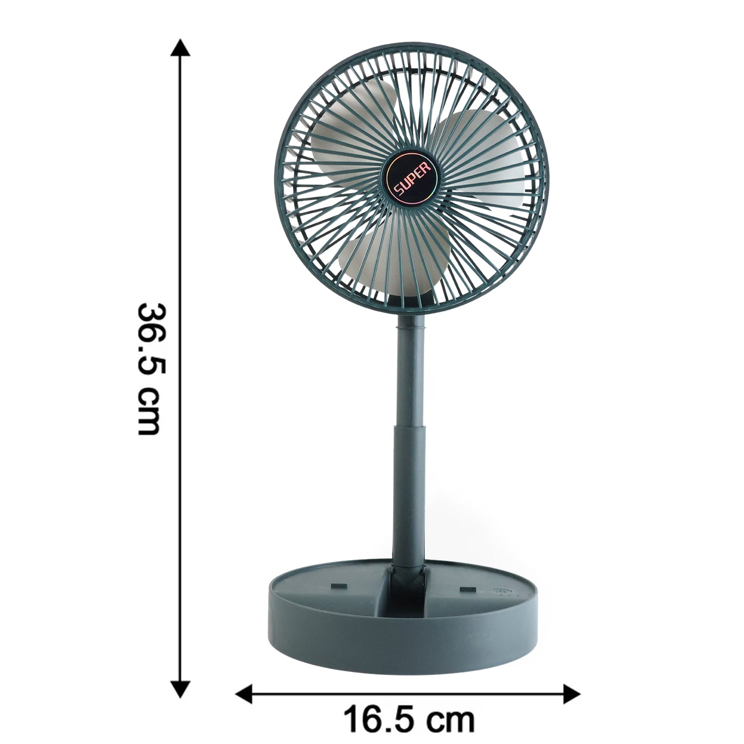 Small and lightweight rechargeable desk fan for compact spaces