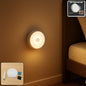 Rechargeable motion sensor night light with round design for home use