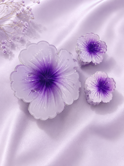 Flower Hair Claw Clips for Women & Girls, Combo of 3 Floral Hair Clips (1 Big + 2 Small)