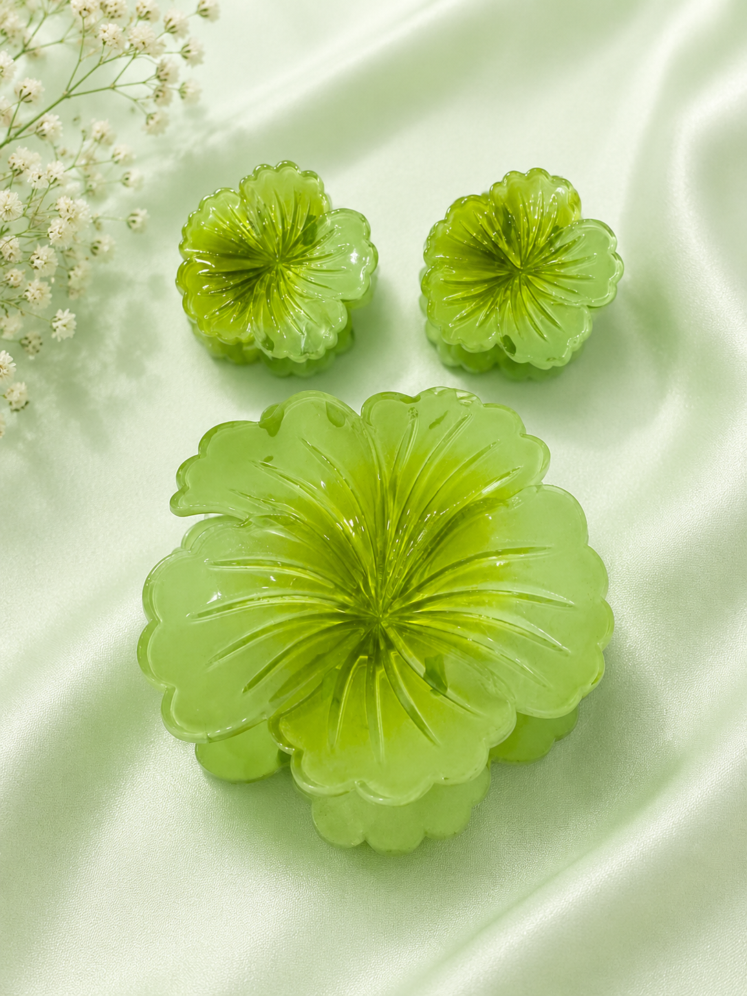 Flower Hair Claw Clips for Women & Girls, Combo of 3 Floral Hair Clips (1 Big + 2 Small)