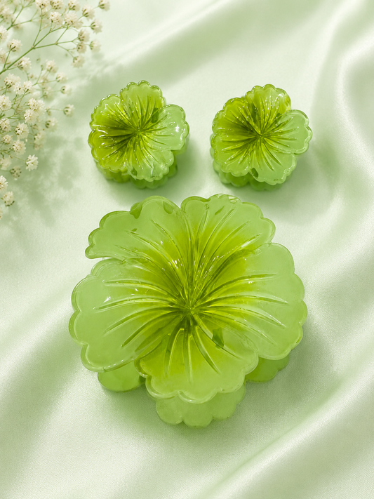 Flower Hair Claw Clips for Women & Girls, Combo of 3 Floral Hair Clips (1 Big + 2 Small)