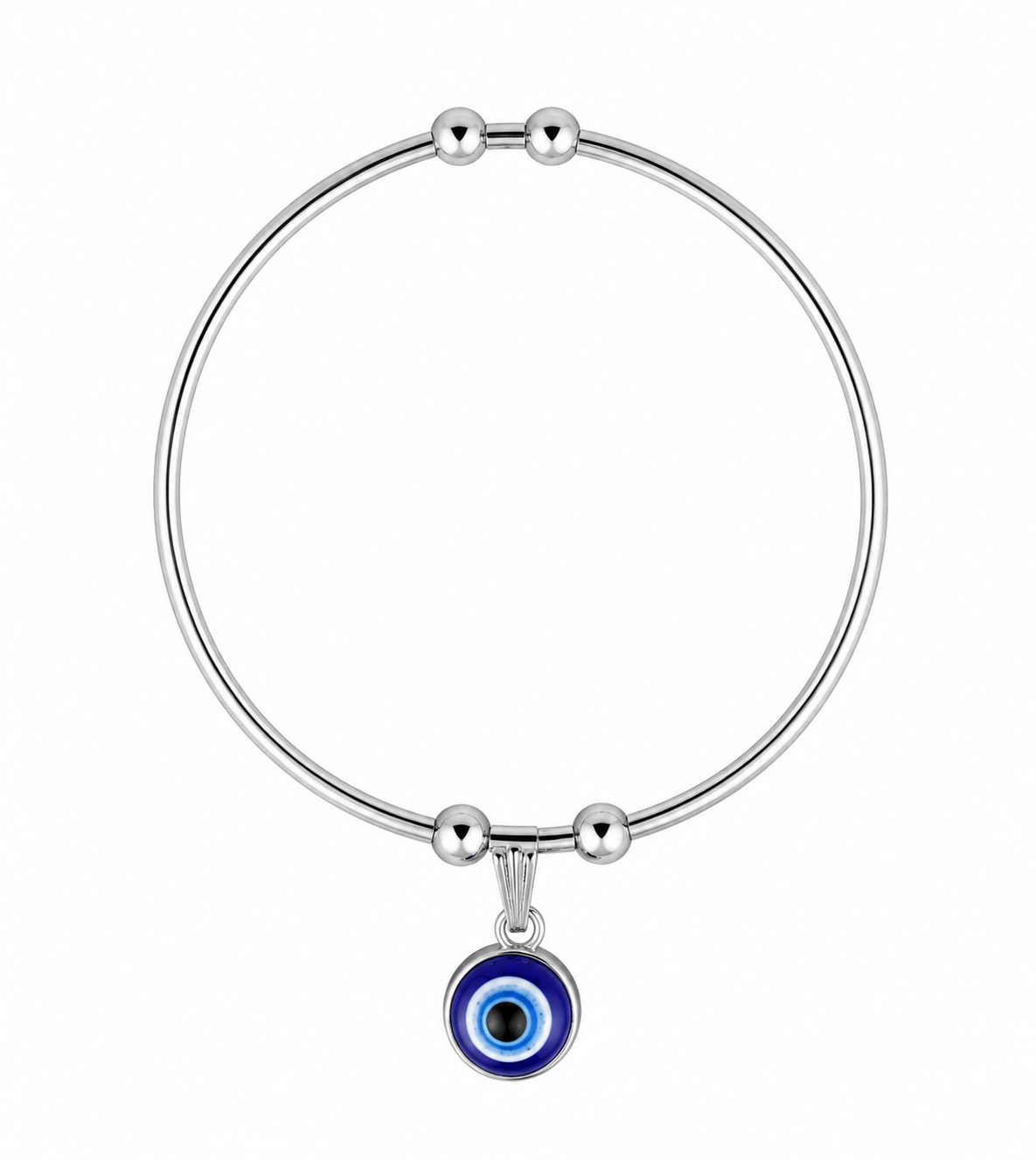 Silver Tone Evil Eye Bracelet for Women and Girls
