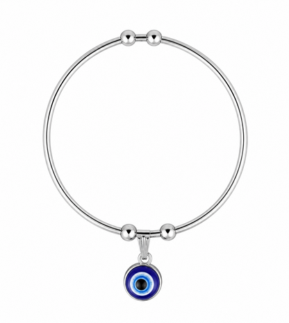 Silver Tone Evil Eye Bracelet for Women and Girls