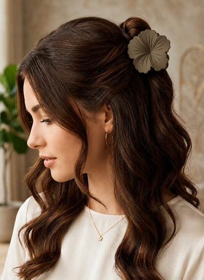 Flower Hair Claw Clips for Women & Girls, Pack of 2 Floral Hair Clips,