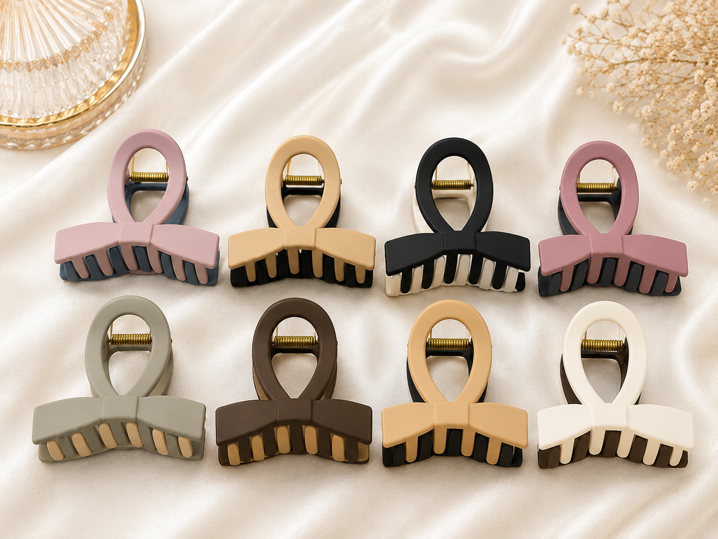 Double Shade Hair Claw Clips for Women & Girls, Pack of 2 , Stylish Matte Hair Clutcher