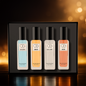 Luxury Perfume Gift Set in elegant box with four unisex fragrances