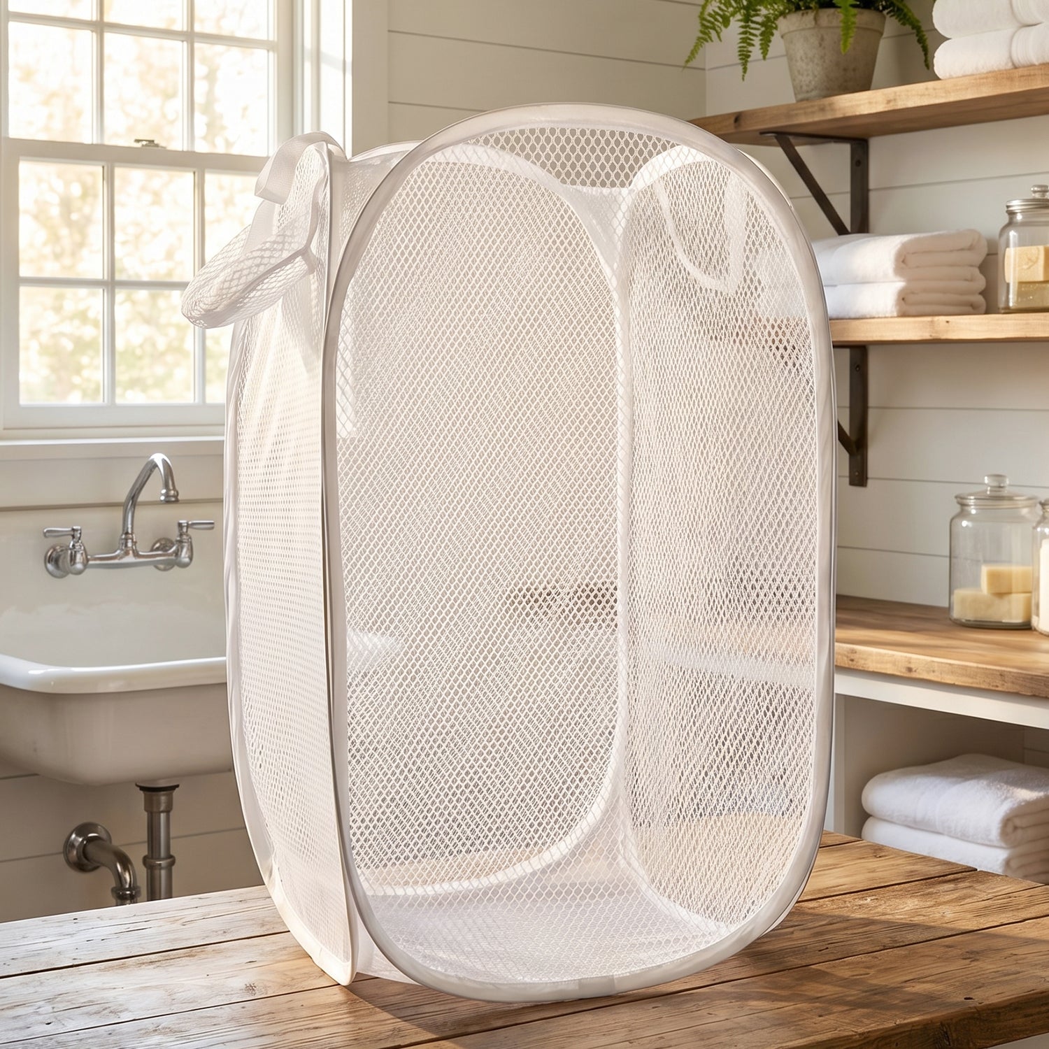 Foldable, durable laundry storage bag for home or travel