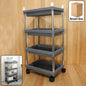4-layer rolling storage cart with durable plastic trays and wheels
