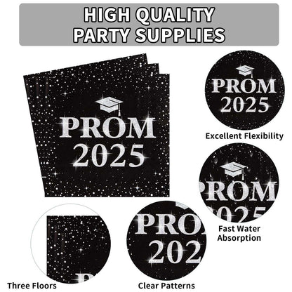 Prom 2025 napkins arranged for prom night celebrations