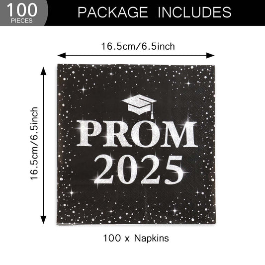 Disposable paper Prom 2025 napkins showcasing size and quality