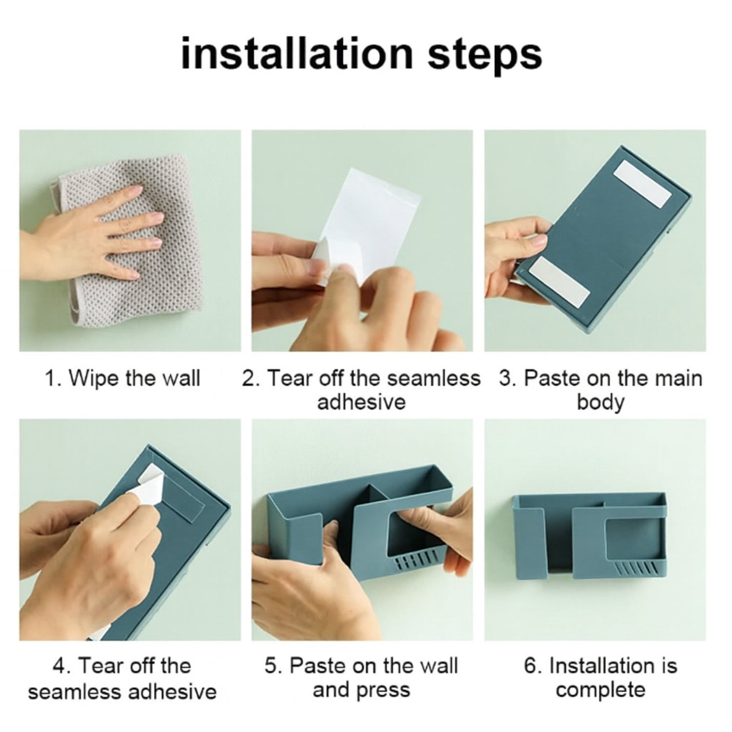 Minimalist wall mounted mobile storage holder in room