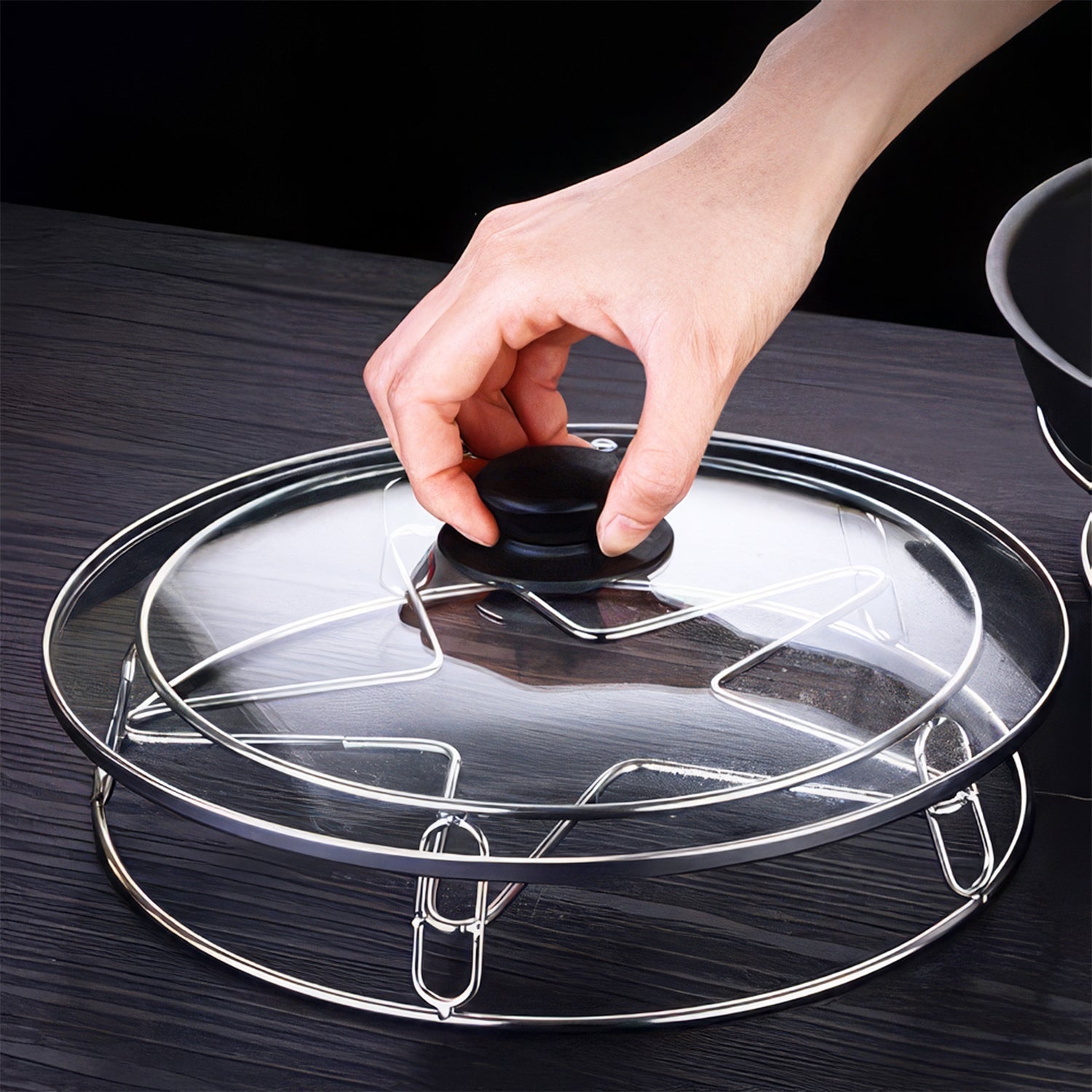 Round gas stove stand made of durable stainless steel