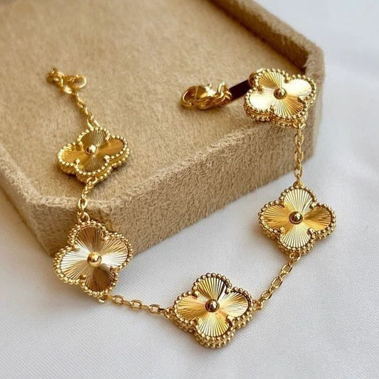 Gold Plated Floral Bracelet for Women and Girls