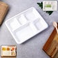 Eco-friendly compostable 5-compartment lunch plate with separate sections for balanced meals