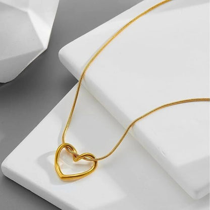Gold and Silver Heart Pendant Necklace for Women and Girls