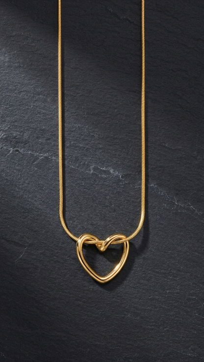 Gold and Silver Heart Pendant Necklace for Women and Girls