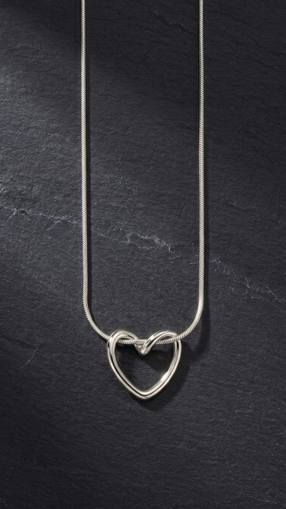 Gold and Silver Heart Pendant Necklace for Women and Girls